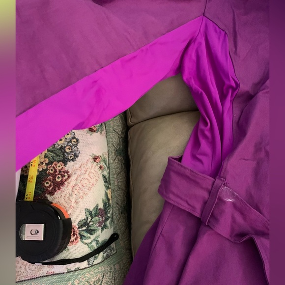 WEISSMAN Purple Ruffle Stretch JACKET with belt Bodysuit SET women’s size XL - Picture 3 of 11